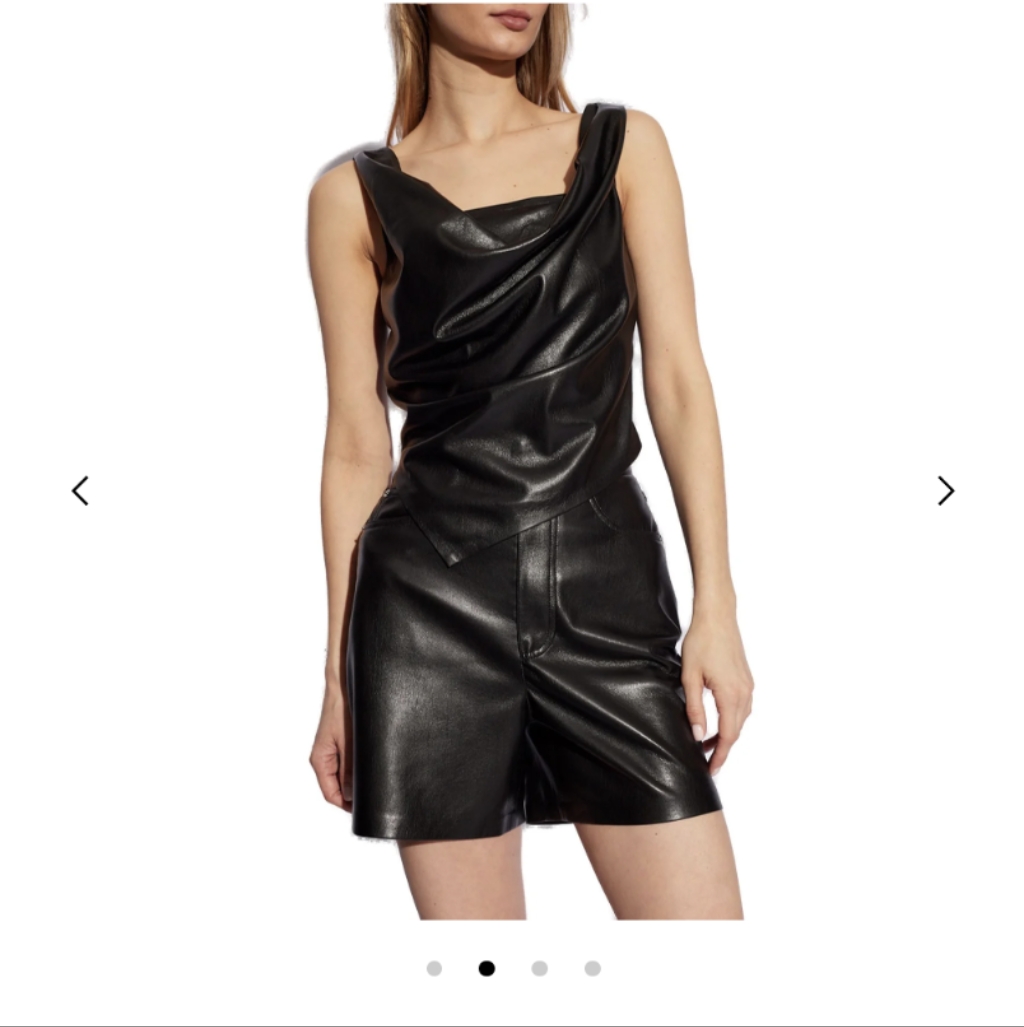 Nanushka Petra Draped Leather Tank Top